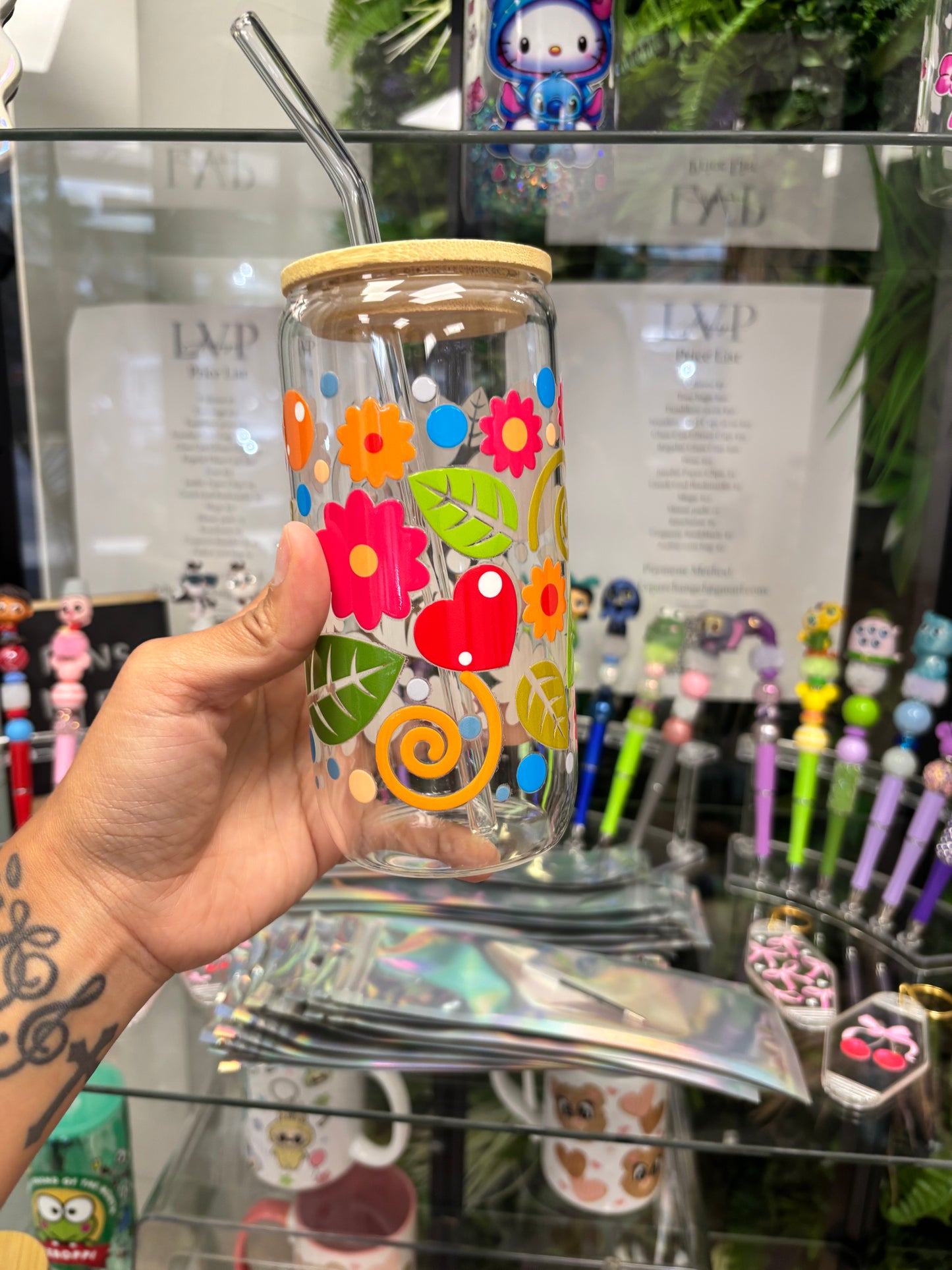 Flowers Glass Can