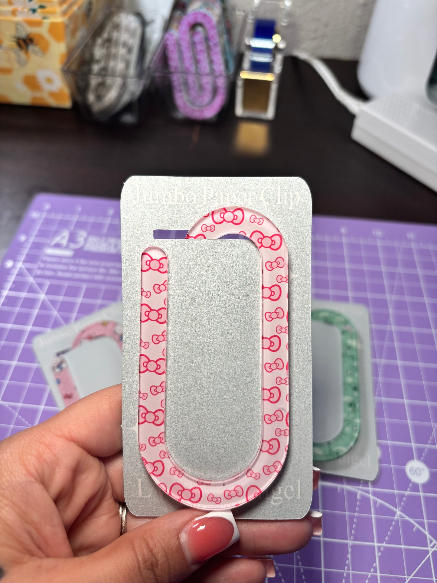 Pink Bows Paper Clip Transfer