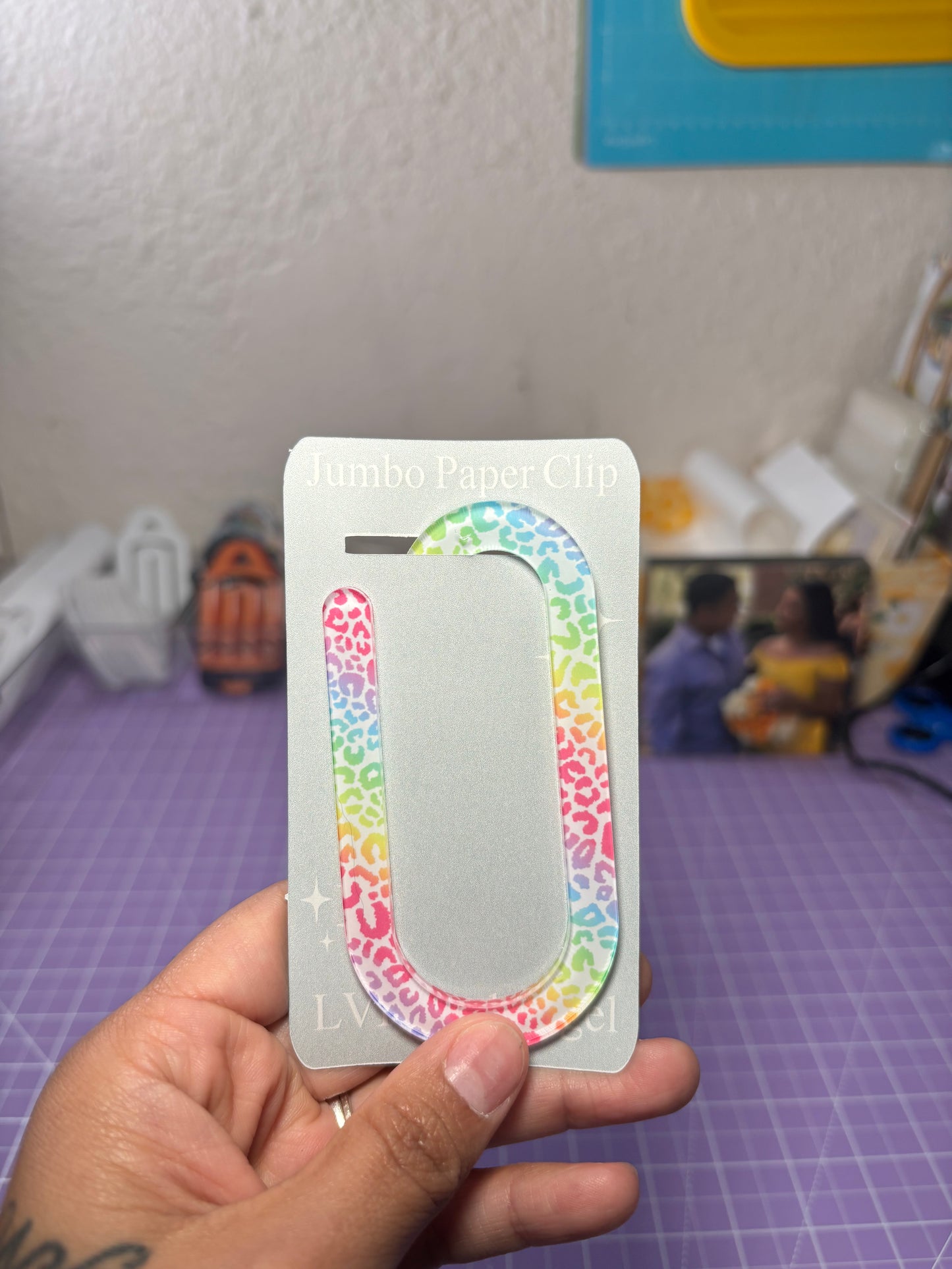 Rainbow Cheetah Paper Clip