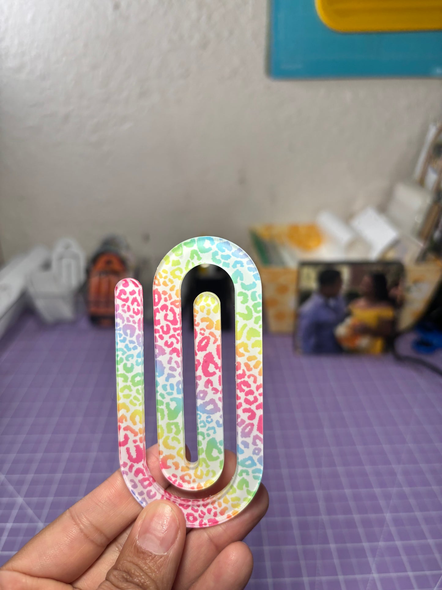 Rainbow Cheetah Paper Clip