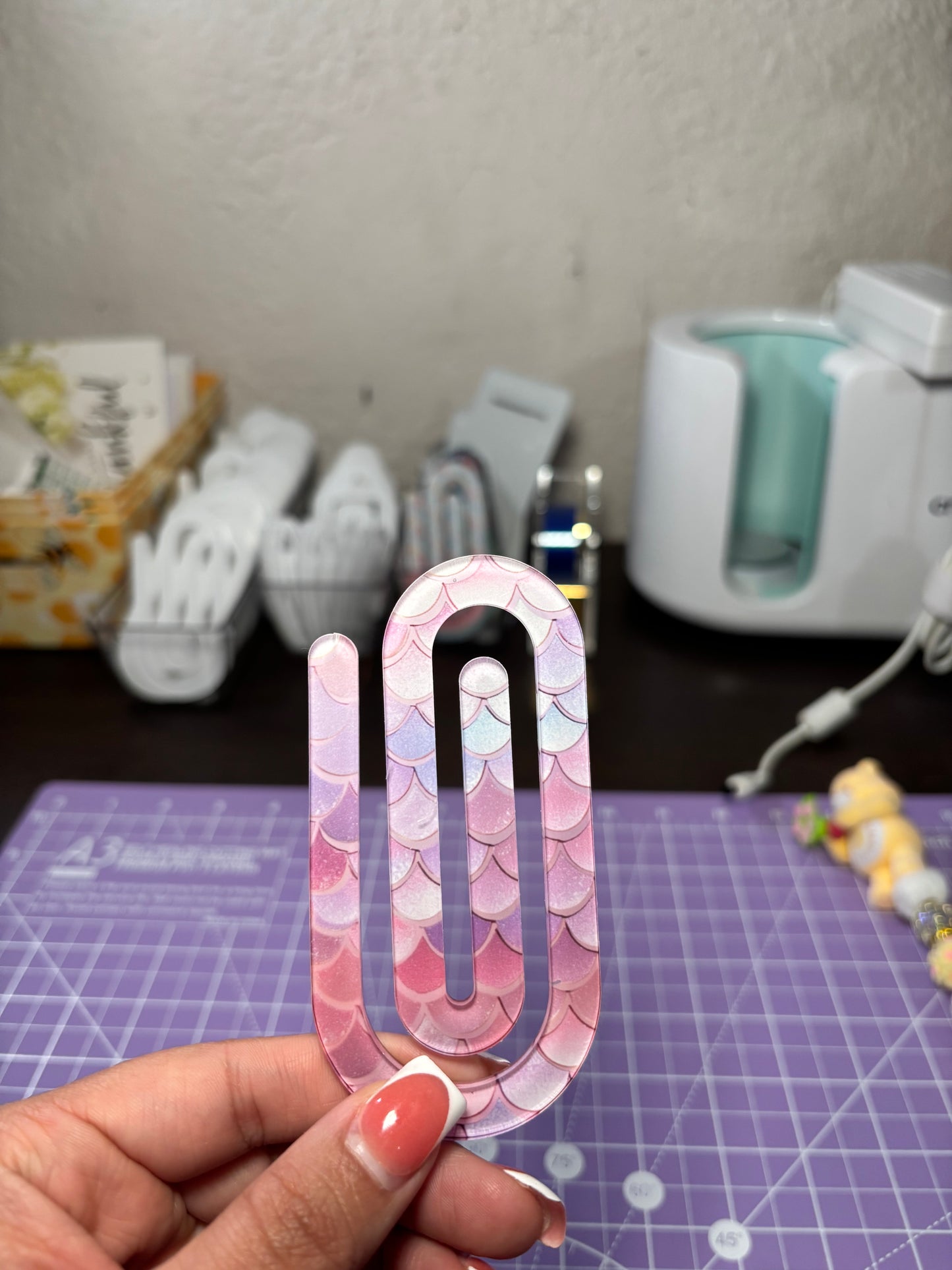 Pink Mermaid Scales Paper Clip