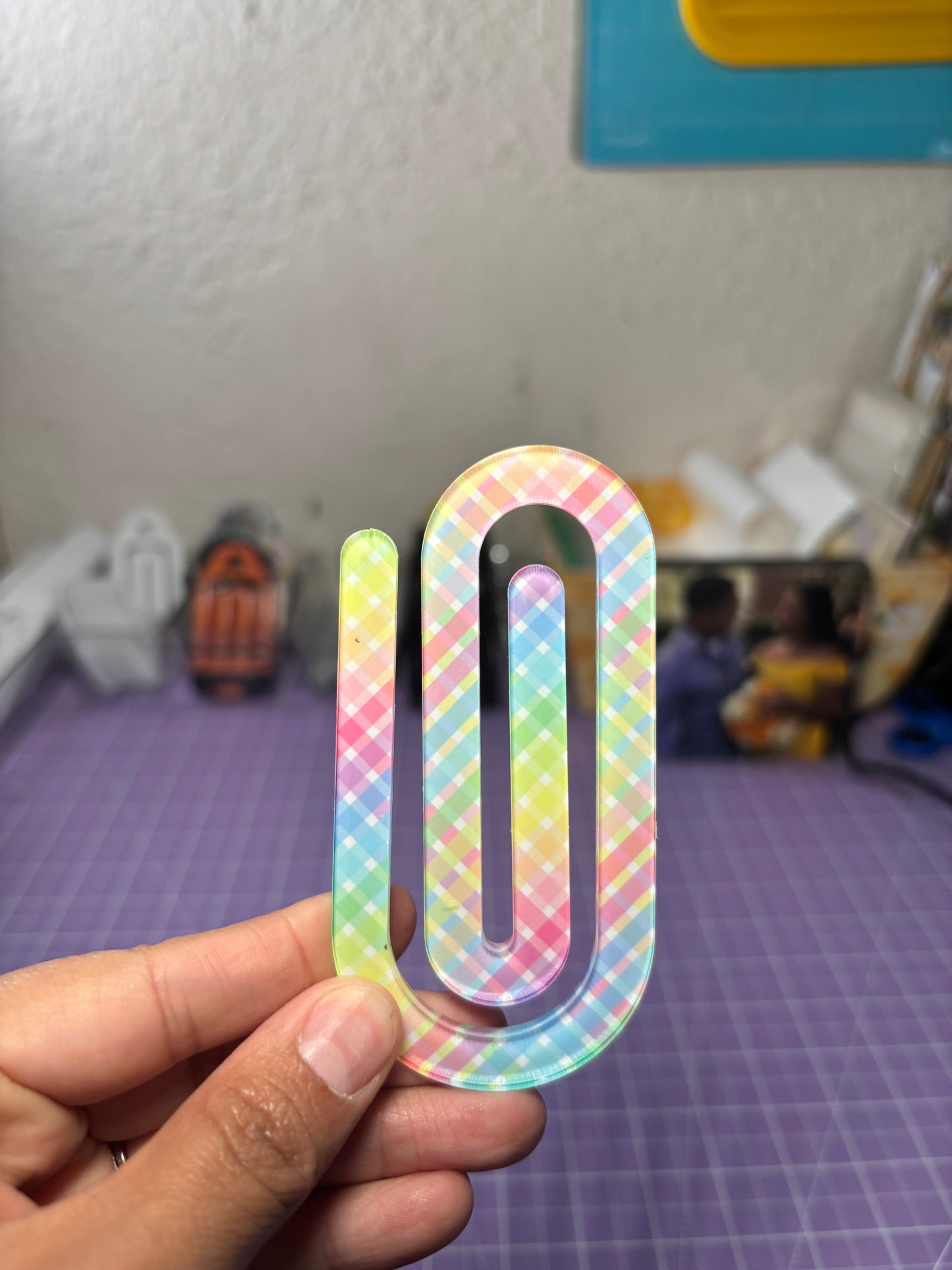 Gingham Paper Clip