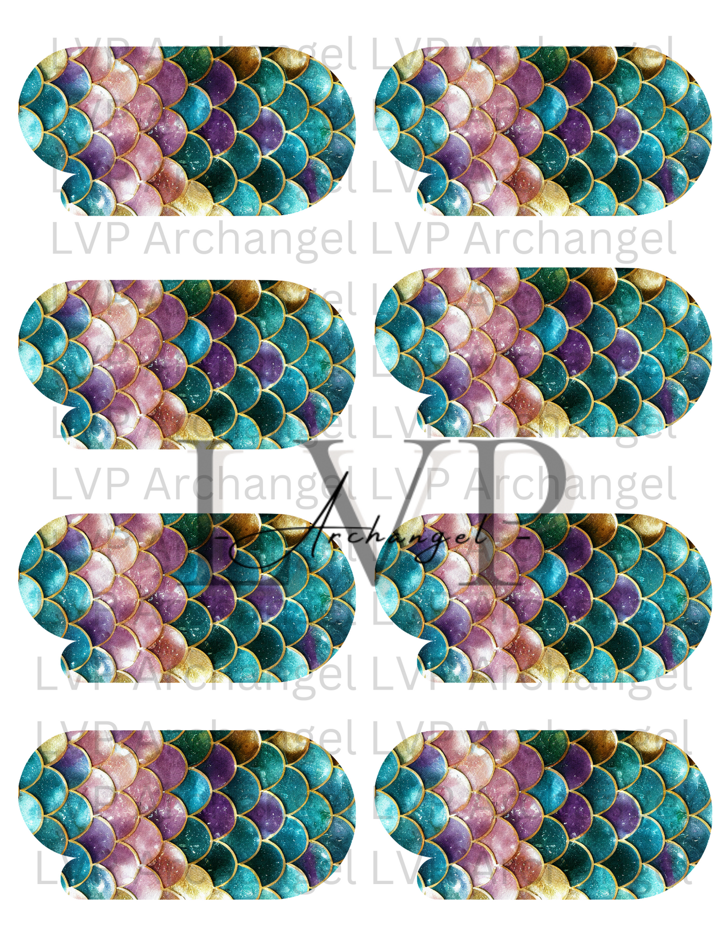 Mermaid Scales Paper Clip Transfer