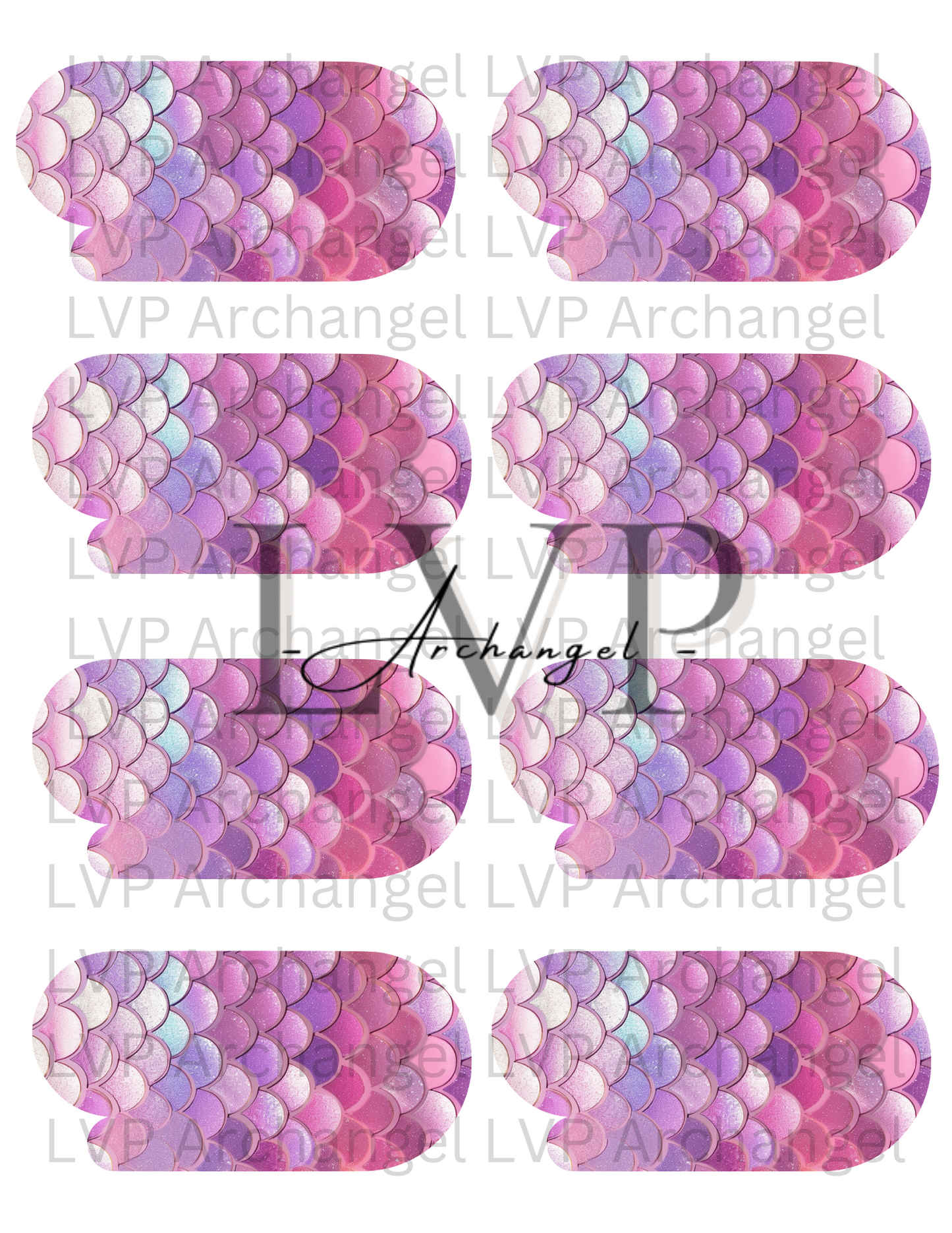 Pink Mermaid Scales Transfer