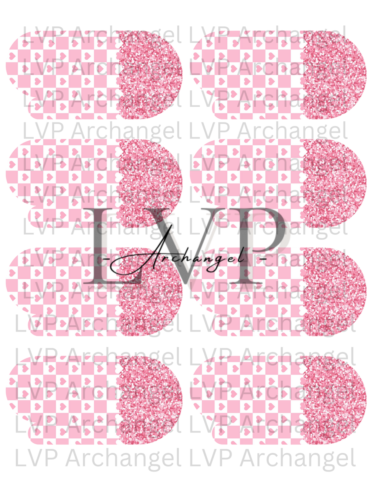 Pink Hearts Paper Clip Transfer