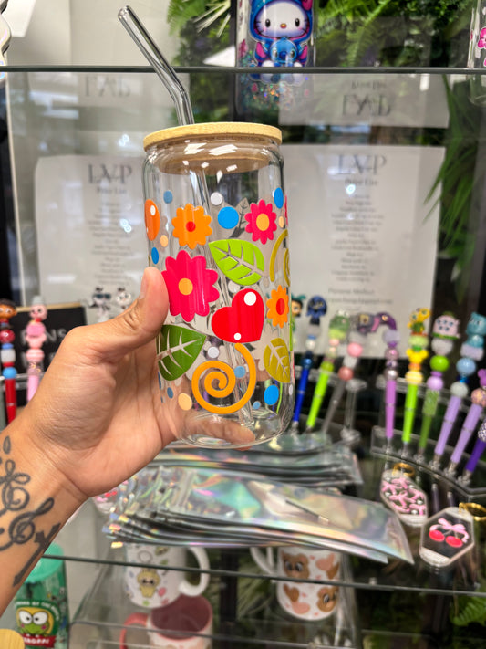 Flowers Glass Can