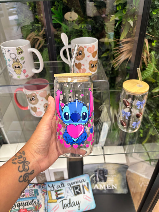 Blue Monster Glass Can