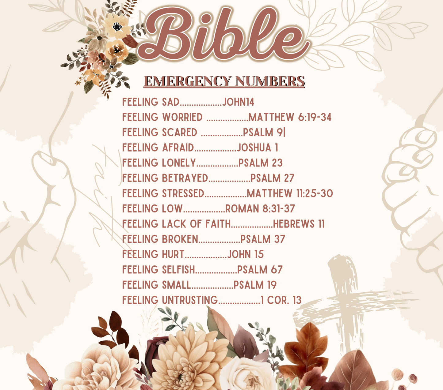 Bible Emergency Numbers - 20 oz