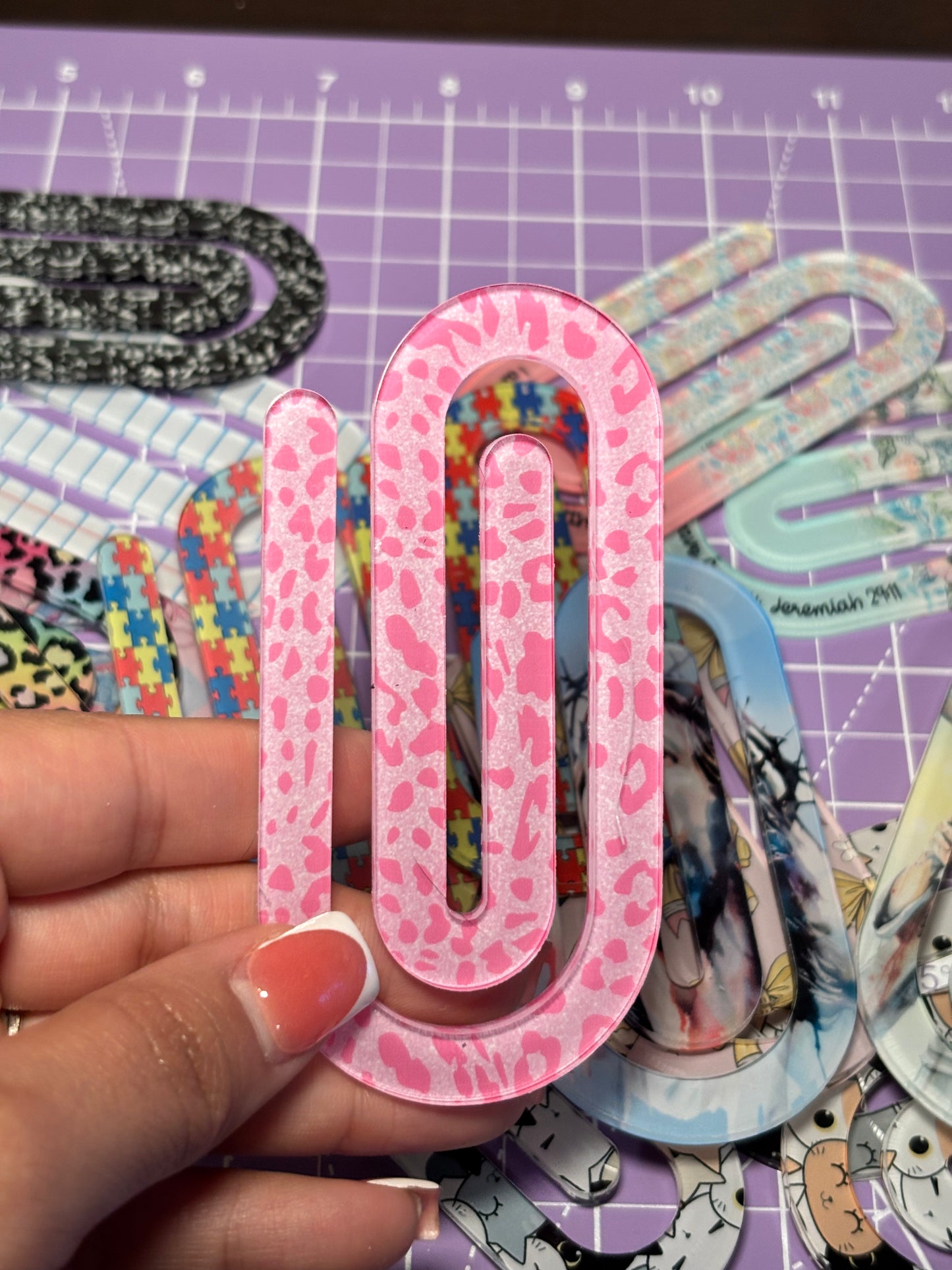 Pink Leopard Paper Clip