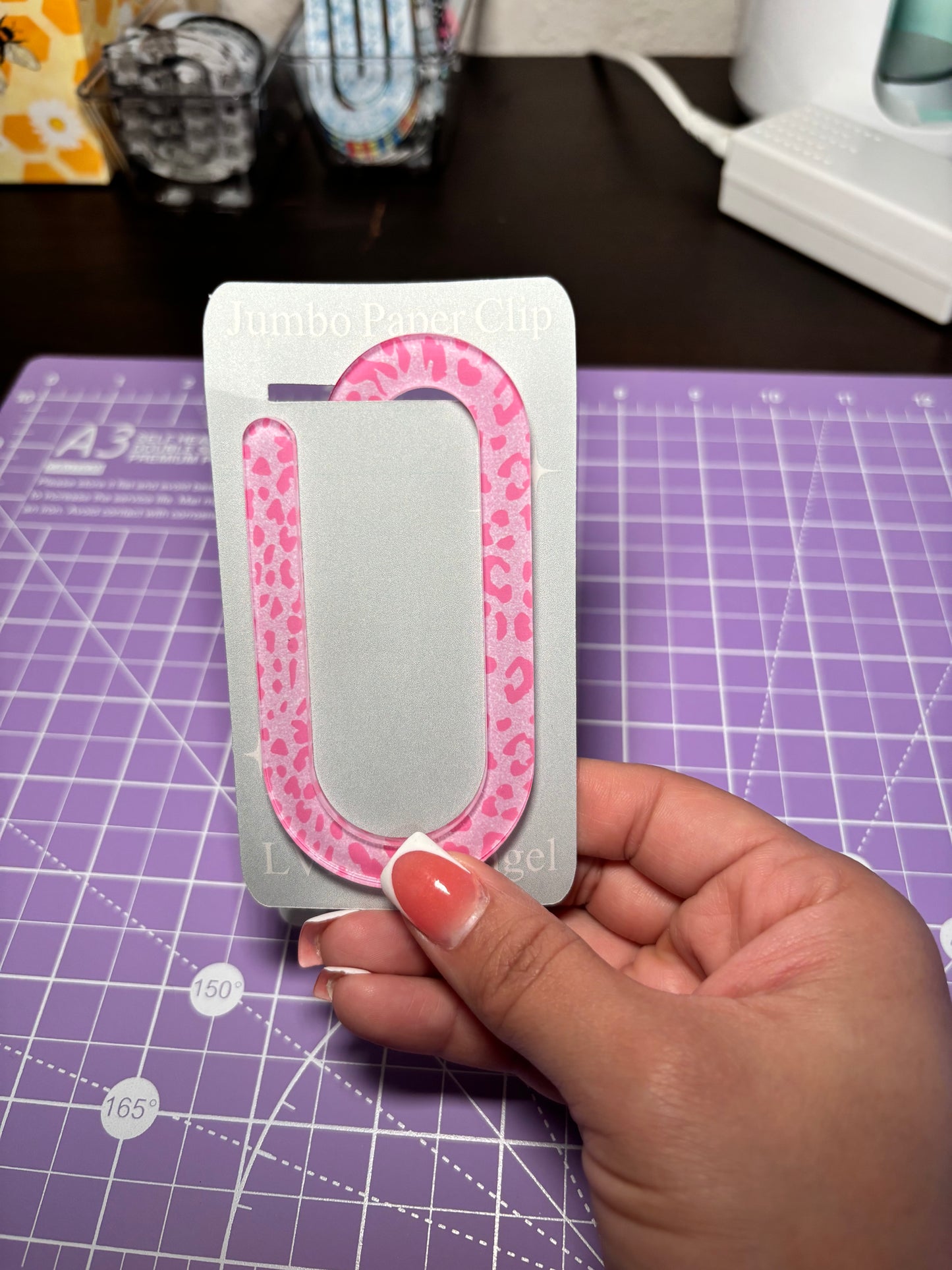 Pink Leopard Paper Clip