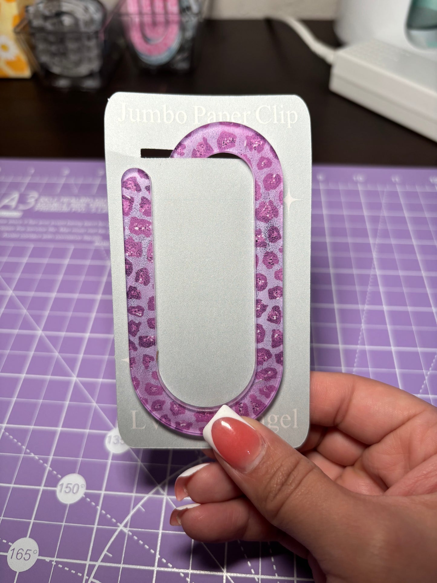 Purple Leopard Paper Clip