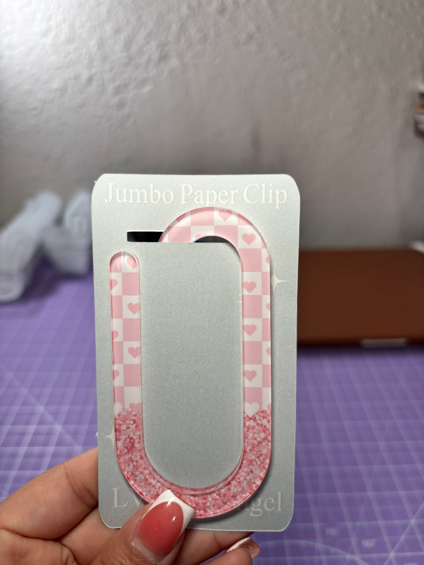 Pink Hearts Paper Clip Transfer