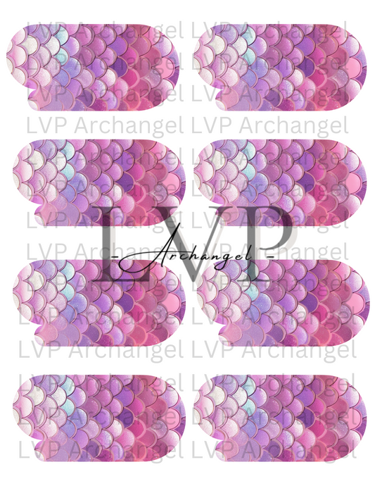 Pink Mermaid Scales Transfer
