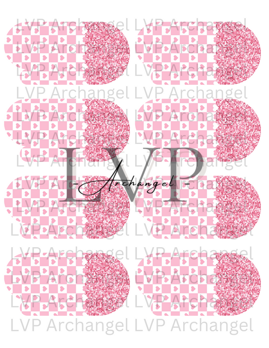 Pink Hearts Paper Clip Transfer